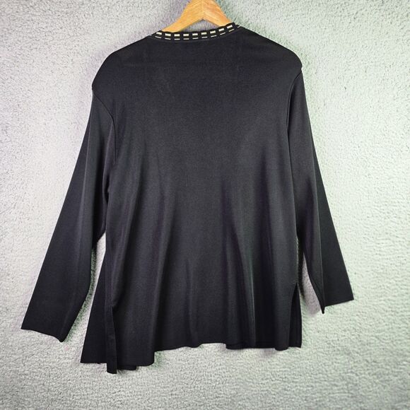 Howard Wolf Escape Cardigan XL Black VTG Metallic Trim Removable Shoulder Pads - Picture 15 of 16